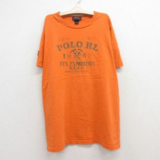 ラルフローレン(Ralph Lauren)の古着 ラルフローレン Ralph Lauren 半袖 ブランド Tシャツ キッズ ボーイズ 子供服 ビッグロゴ コットン クルーネック オレンジ 23jul12(シャツ/カットソー)