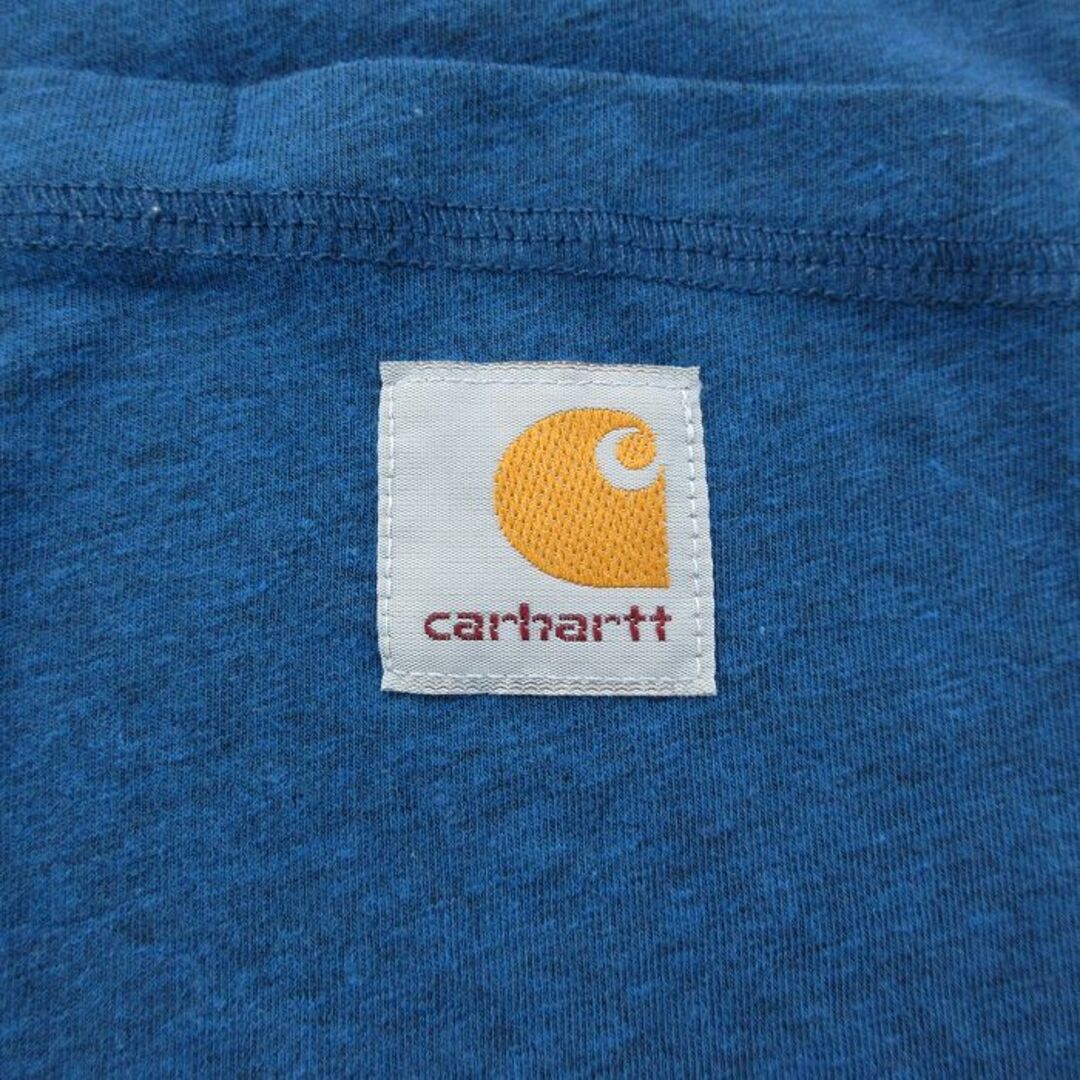 Charhartt WIP(カーハートダブリューアイピー)のXL★古着 カーハート Carhartt 半袖 ブランド ポロ シャツ メンズ ロング丈 大きいサイズ 青 ブルー 霜降り 23jul13 中古 トップス メンズのトップス(ポロシャツ)の商品写真