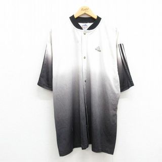 アディダス(adidas)のXL★古着 アディダス adidas 半袖 トップス メンズ 90年代 90s ワンポイントロゴ 大きいサイズ ロング丈 白他 ホワイト 3本ライン 【spe】 23jul14 中古(シャツ)