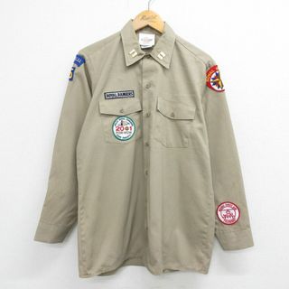 ディッキーズ(Dickies)のL★古着 ディッキーズ Dickies 長袖 ワーク シャツ メンズ 90年代 90s ワッペン ロイヤルレンジャース USA製 薄紫 パープル 【spe】 23jul12 中古 トップス(シャツ)