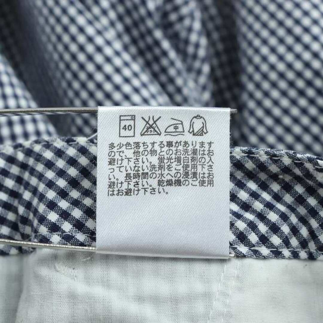 UNIQLO(ユニクロ)のユニクロ パンツ　ストレート チェック柄  レディース 60サイズ ブルー ホワイト UNIQLO レディースのパンツ(その他)の商品写真