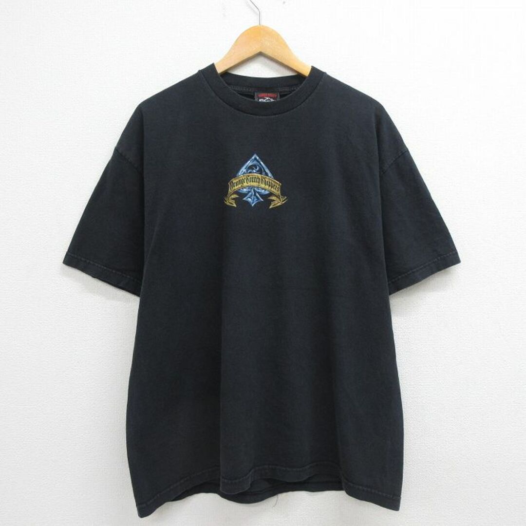 XL★古着 半袖 ビンテージ Tシャツ メンズ 00年代 00s オレンジカントリーチョッパーズ エンジン コットン クルーネック 黒 ブラック 23jul13 中古 メンズのトップス(Tシャツ/カットソー(半袖/袖なし))の商品写真