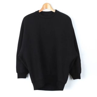 ユニクロ(UNIQLO)のユニクロ スウェット トップス カットソー ロング丈  レディース Mサイズ ブラック UNIQLO(トレーナー/スウェット)