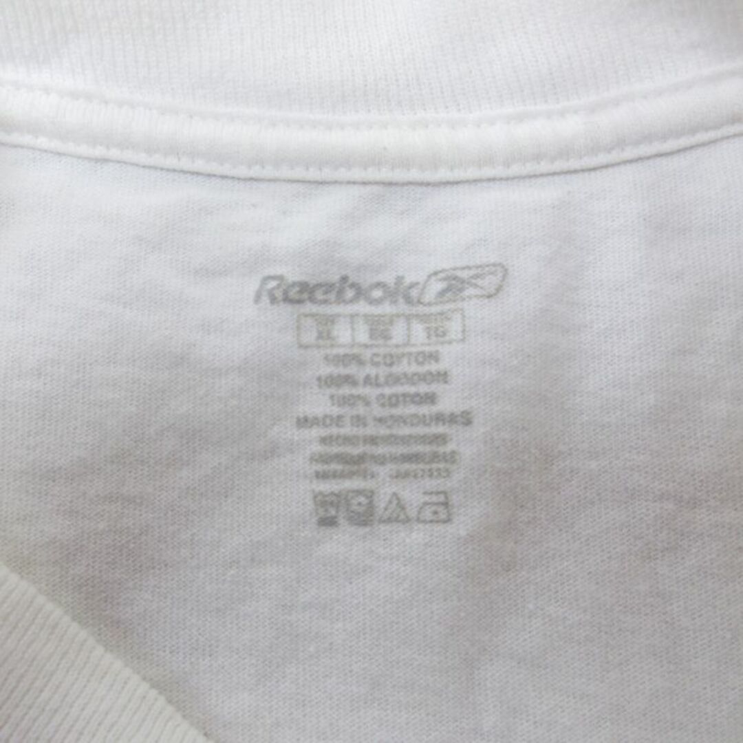 Reebok(リーボック)のXL★古着 リーボック REEBOK 半袖 ブランド Tシャツ メンズ NHL ウィンタークラシック ボストン コットン クルーネック 白 ホワイト アイスホッケー 23jul13 中古 メンズのトップス(Tシャツ/カットソー(半袖/袖なし))の商品写真