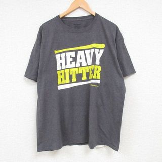 チャンピオン(Champion)のXL★古着 チャンピオン Champion 半袖 Tシャツ メンズ HEAVY HITTER クルーネック 濃グレー 霜降り 23jul12 中古(Tシャツ/カットソー(半袖/袖なし))