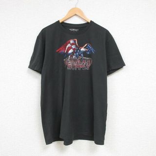 ラルフローレン(Ralph Lauren)のXL★古着 ラルフローレン Ralph Lauren デニムアンドサプライ 半袖 ブランド Tシャツ メンズ 鳥 コットン クルーネック 黒 ブラック 23jul12 中古(Tシャツ/カットソー(半袖/袖なし))