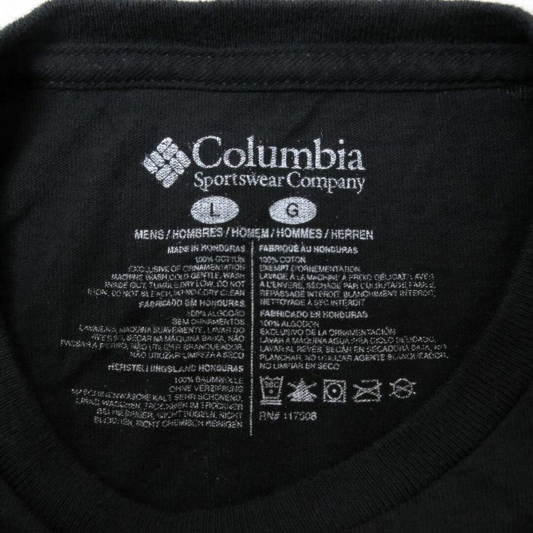 Columbia(コロンビア)のL★古着 コロンビア COLUMBIA Columbia 半袖 ブランド Tシャツ メンズ ワンポイントロゴ PHG 鳥 コットン クルーネック 黒 ブラック 23jul13 中古 メンズのトップス(Tシャツ/カットソー(半袖/袖なし))の商品写真