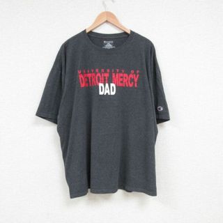 チャンピオン(Champion)のXL★古着 チャンピオン Champion 半袖 ブランド Tシャツ メンズ デトロイトマーシー大学 大きいサイズ クルーネック 濃グレー 霜降り 23jul14 中古(Tシャツ/カットソー(半袖/袖なし))