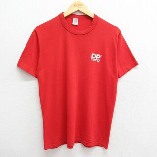 L★古着 半袖 ビンテージ Tシャツ メンズ 80年代 80s DP クルーネック USA製 赤 レッド 23jul11 中古(Tシャツ/カットソー(半袖/袖なし))
