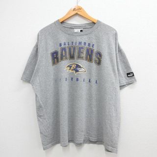 プーマ(PUMA)のXL★古着 プーマ 半袖 ビンテージ Tシャツ メンズ 00年代 00s NFL ボルチモアレイブンズ 大きいサイズ クルーネック グレー 霜降り アメフト スーパーボウル 23jul11 中古(Tシャツ/カットソー(半袖/袖なし))