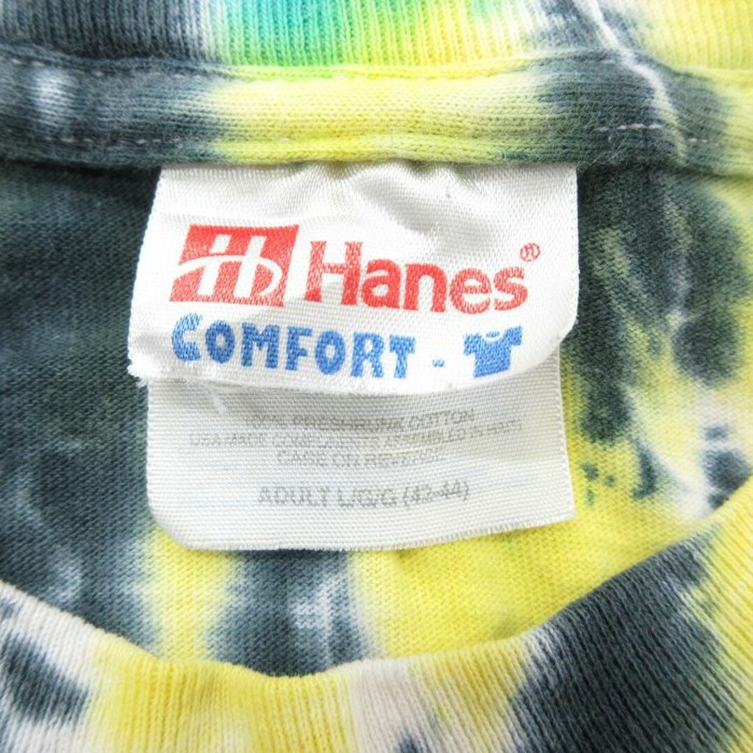 Hanes(ヘインズ)のL★古着 ヘインズ Hanes 半袖 ビンテージ Tシャツ メンズ 00年代 00s スノーボール コットン クルーネック 黒他 ブラック タイダイ 23jul12 中古 メンズのトップス(Tシャツ/カットソー(半袖/袖なし))の商品写真