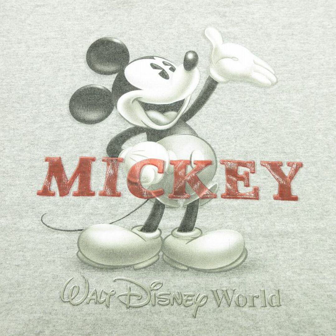 Disney(ディズニー)のL★古着 半袖 ビンテージ Tシャツ メンズ 00年代 00s ディズニー DISNEY ミッキー MICKEY MOUSE クルーネック グレー 霜降り 23jul12 中古 メンズのトップス(Tシャツ/カットソー(半袖/袖なし))の商品写真