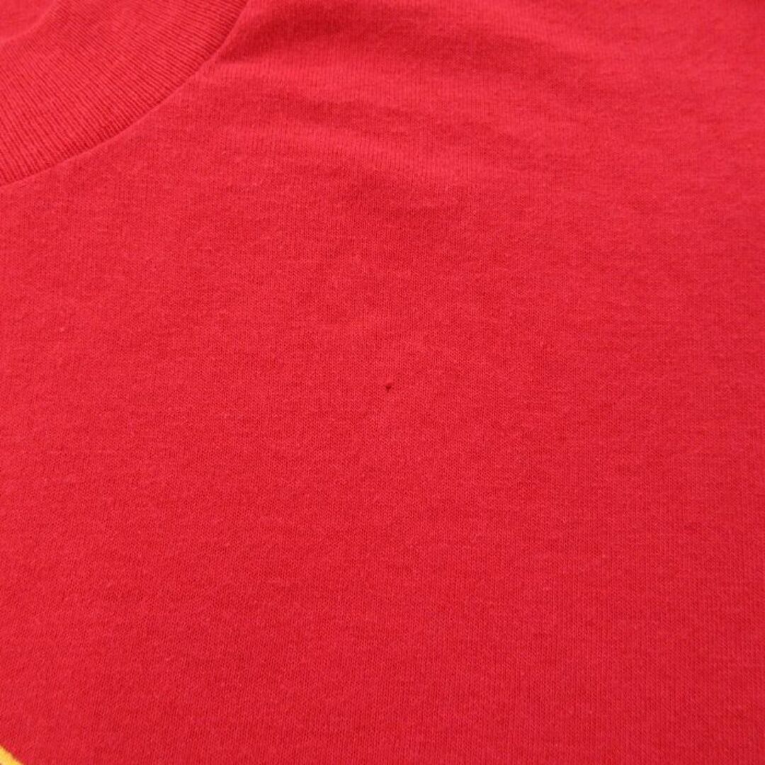 L★古着 半袖 ビンテージ Tシャツ メンズ 90年代 90s パブリックスクール クルーネック USA製 赤 レッド 23jul12 中古 メンズのトップス(Tシャツ/カットソー(半袖/袖なし))の商品写真