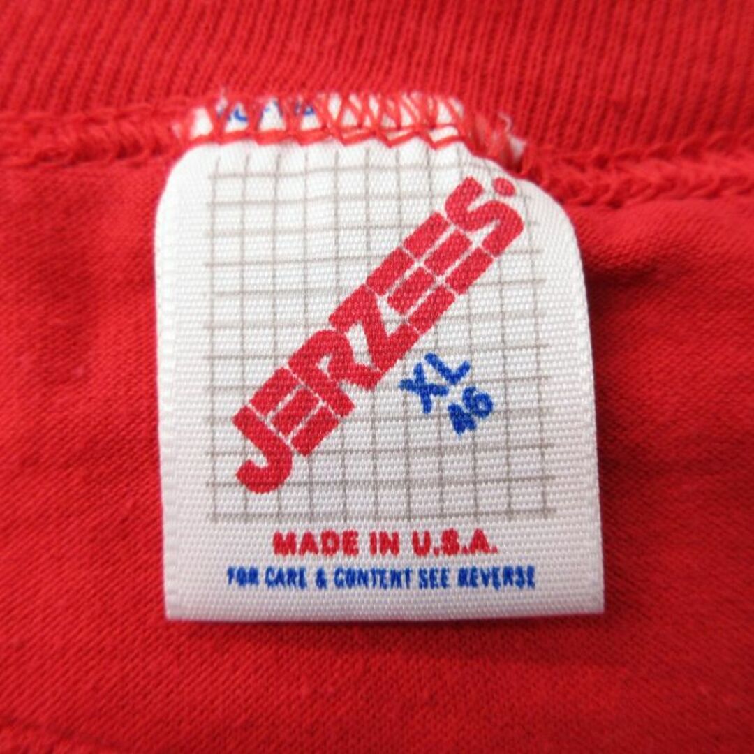 L★古着 半袖 ビンテージ Tシャツ メンズ 80年代 80s 魚 フィッシング クルーネック USA製 赤 レッド 23jul13 中古 メンズのトップス(Tシャツ/カットソー(半袖/袖なし))の商品写真