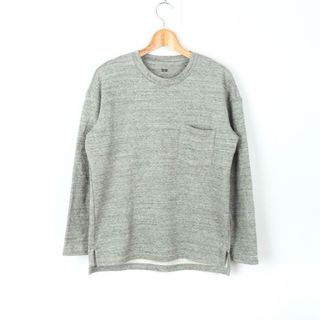 ユニクロ(UNIQLO)のユニクロ スウェット トレーナー トップス カットソー メランジ メンズ Mサイズ グレー UNIQLO(スウェット)