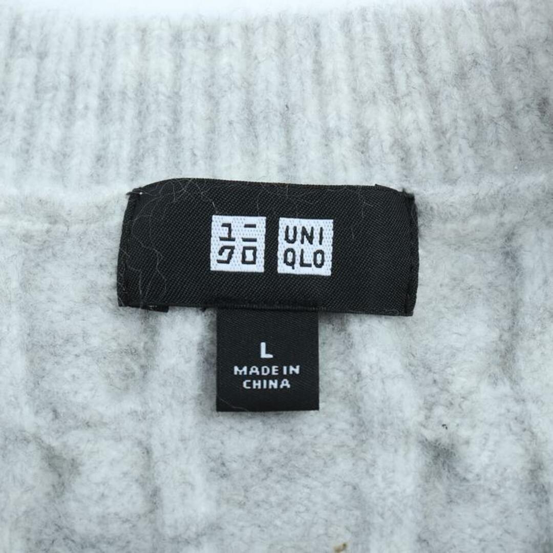 UNIQLO(ユニクロ)のユニクロ ニット セーター トップス カットソー ウール混 メンズ Lサイズ グレー UNIQLO メンズのトップス(ニット/セーター)の商品写真