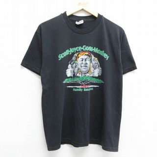 ヘインズ(Hanes)のM★古着 ヘインズ Hanes 半袖 ビンテージ Tシャツ メンズ 00年代 00s Family Reunion クルーネック 黒 ブラック 【spe】 23jul14 中古(Tシャツ/カットソー(半袖/袖なし))