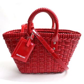 Balenciaga - BALENCIAGA バレンシアガ ビストロ XS バスケット 2Wayショルダーバッグ レッド 671342 2IE3Y  レディース【中古】【美品】