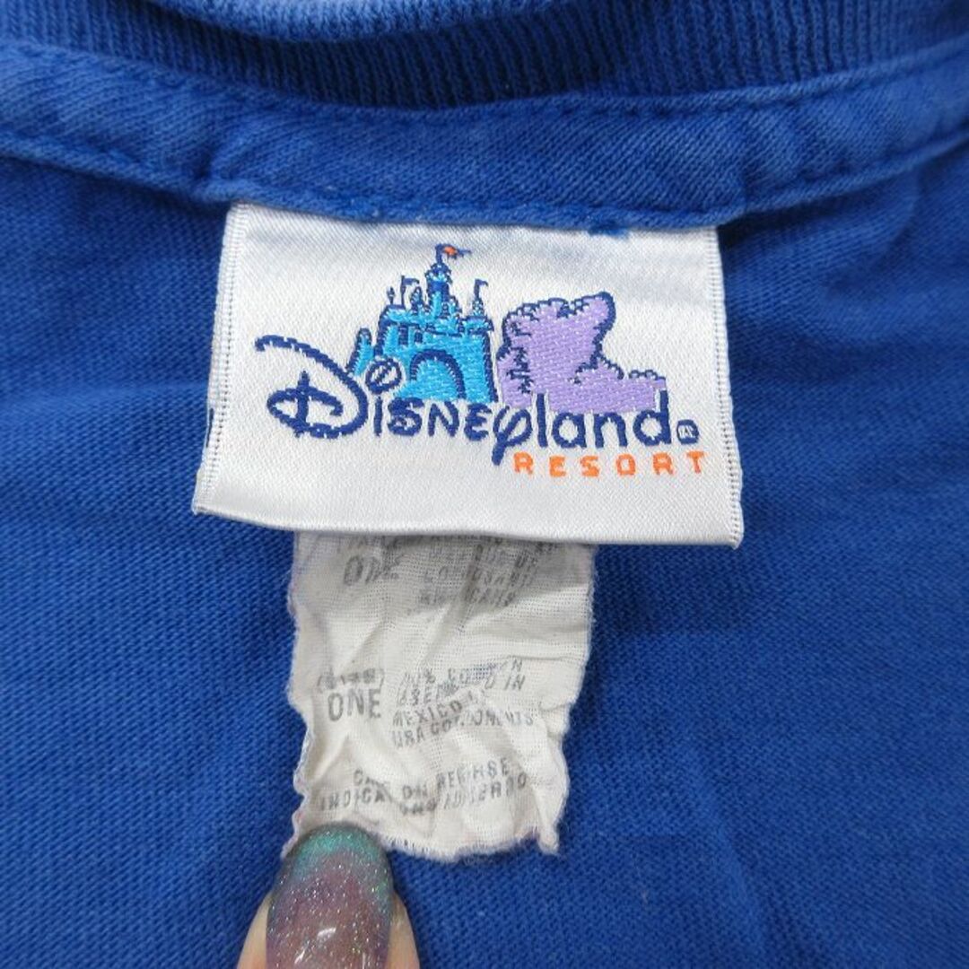 Disney(ディズニー)のXL★古着 半袖 ビンテージ Tシャツ メンズ 00年代 00s ディズニー DISNEY くまのプーさん イーヨー 大きいサイズ ロング丈 コットン クルーネック 青 ブルー 23jul14 中古 メンズのトップス(Tシャツ/カットソー(半袖/袖なし))の商品写真