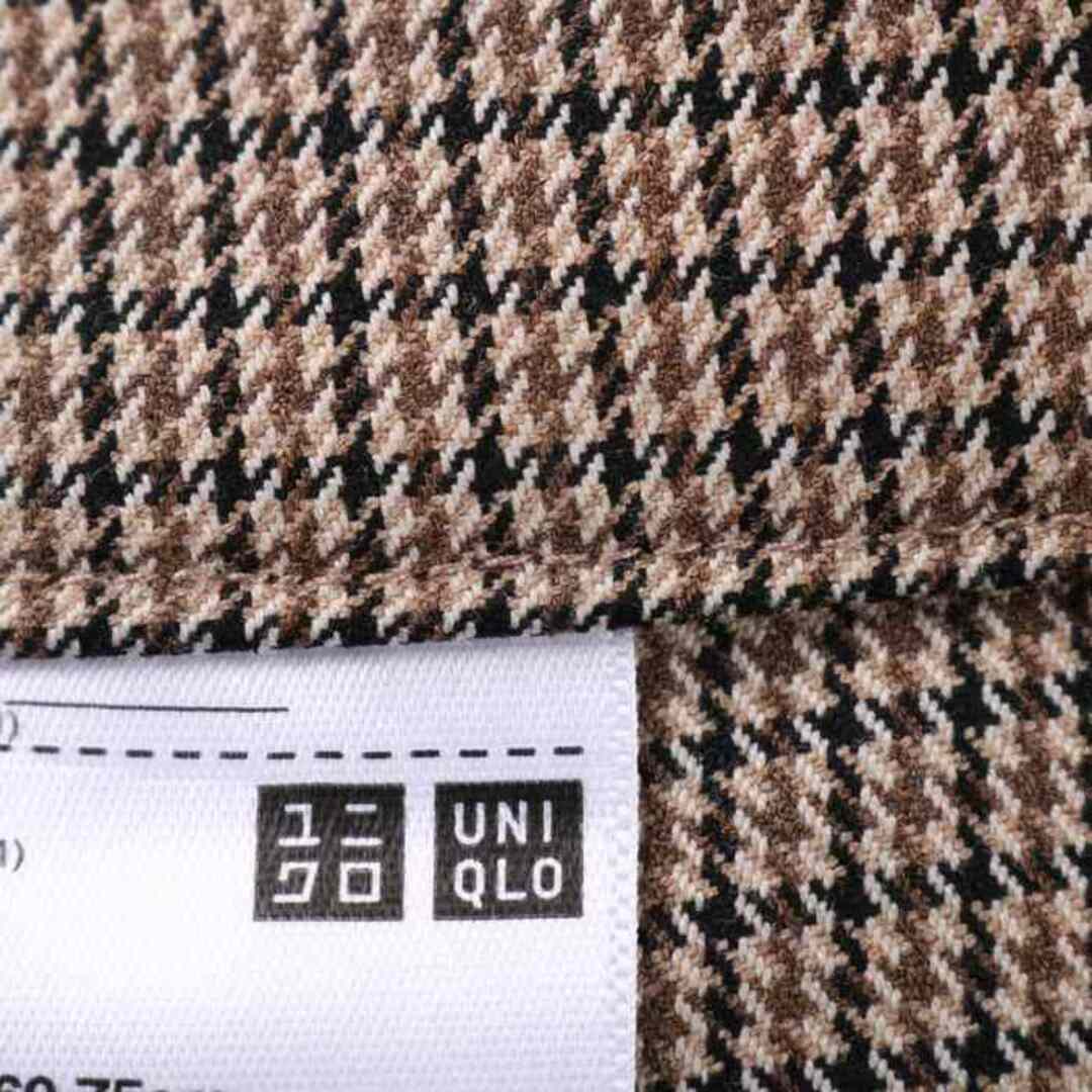 UNIQLO(ユニクロ)のユニクロ スカート ミディアム丈 ウエストゴム 千鳥柄  レディース Lサイズ ブラウン グリーン UNIQLO レディースのスカート(その他)の商品写真