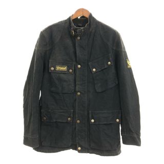 ベルスタッフ(BELSTAFF)の70年代 イタリア製 Belstaff ベルスタッフ オイルド トライアルマスタージャケット ユーロ ブラック (メンズ XXL) 中古 古着 P8879(その他)