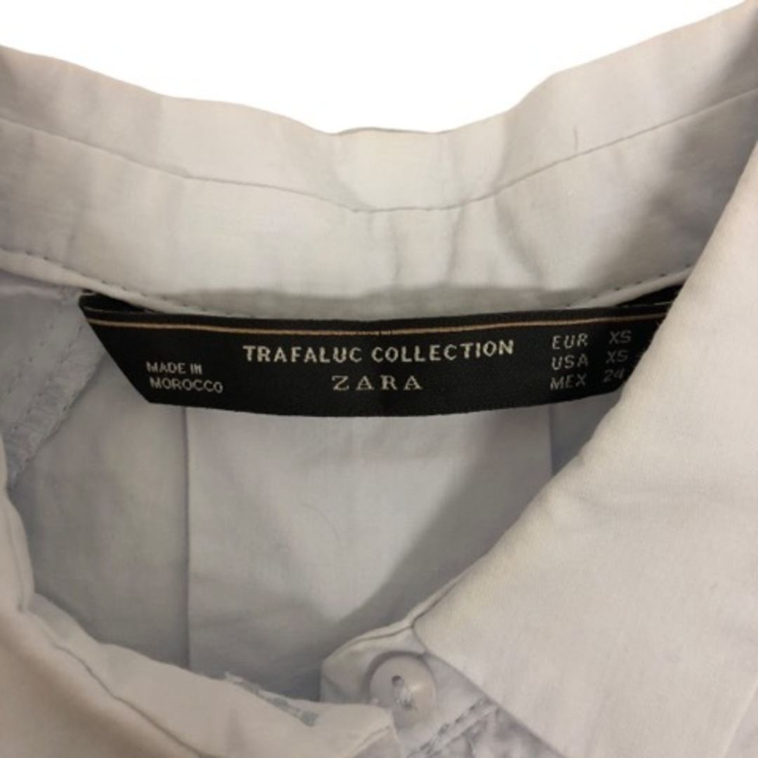 ZARA Trafaluc シャツ ノースリーブ 無地 XS ライトブルー レディースのトップス(シャツ/ブラウス(半袖/袖なし))の商品写真