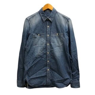 デンハム(DENHAM)のデンハム DENHAM シャツ 長袖 無地 コットン XS 青 白(シャツ)