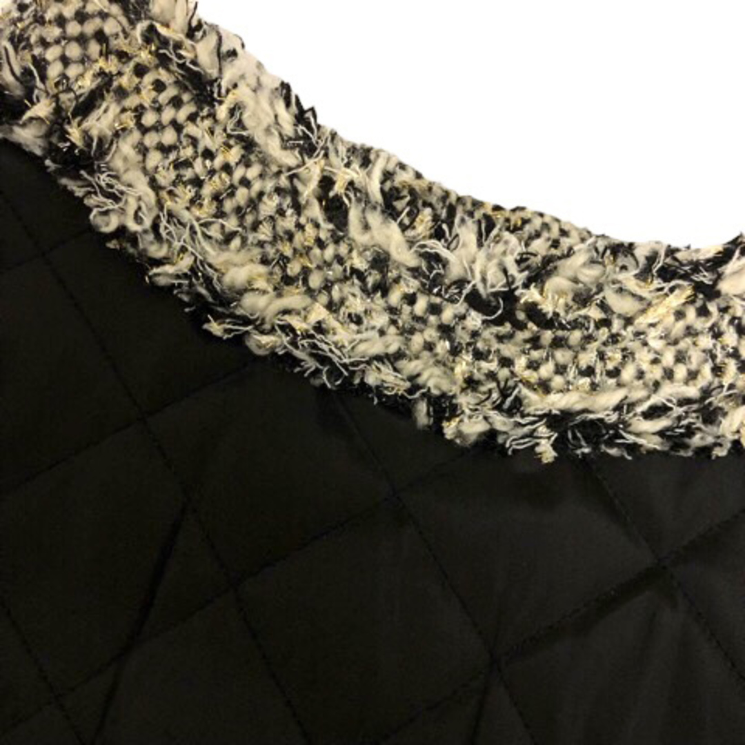 アドニシス スカート フレア キルティング ツイード 中わた ロング丈 36 黒 レディースのスカート(その他)の商品写真