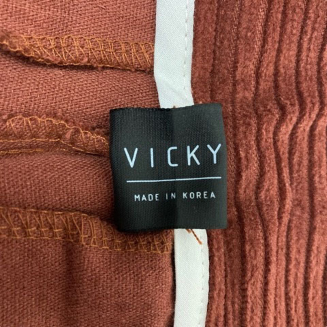 VICKY(ビッキー)のビッキー パンツ ワイド ガウチョ コーデュロイ ロング丈 S 赤 レディース レディースのパンツ(その他)の商品写真