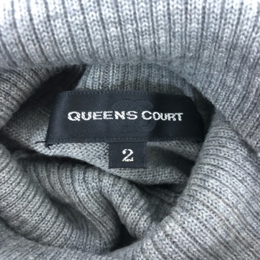 QUEENS COURT(クイーンズコート)のQUEENS COURT ニット セーター 半袖 アーガイル柄 グレー ピンク レディースのトップス(ニット/セーター)の商品写真