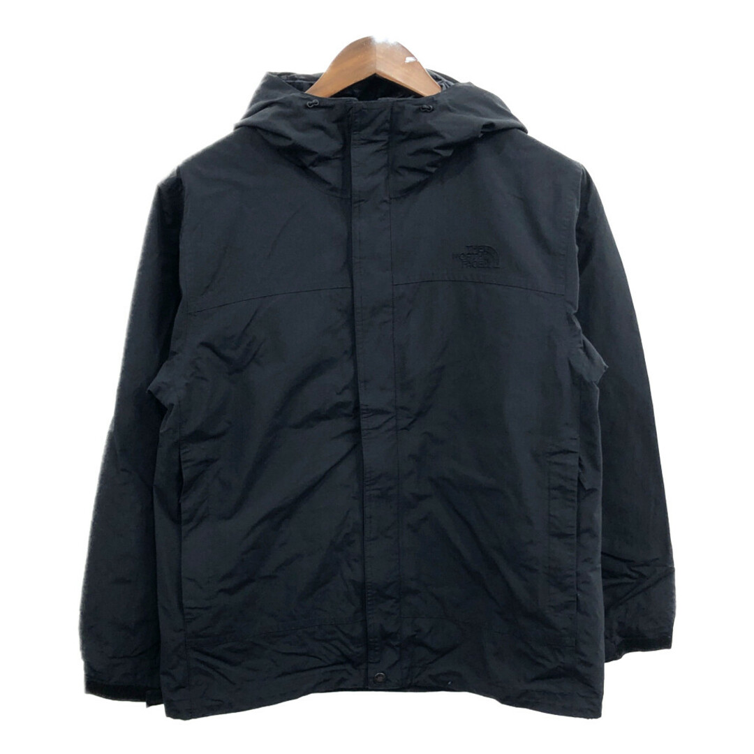 THE NORTH FACE(ザノースフェイス)のTHE NORTH FACE ノースフェイス ナイロン マウンテンパーカー ジャケット アウトドア ブラック (メンズ L) 中古 古着 Q1613 メンズのジャケット/アウター(その他)の商品写真