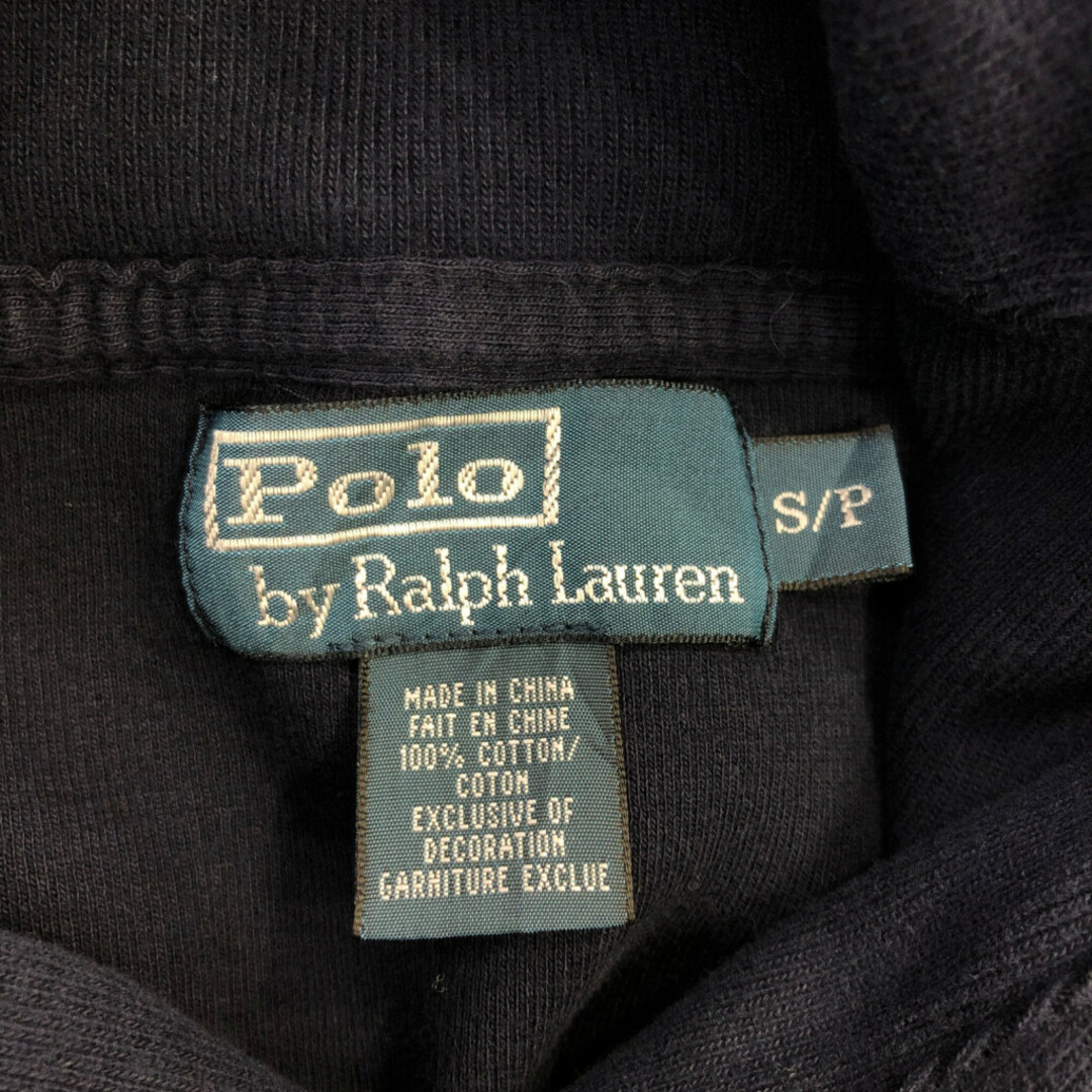 POLO RALPH LAUREN(ポロラルフローレン)のPolo by Ralph Lauren ポロ ラルフローレン ワンポイントロゴ ショールカラー コットン セーター ネイビー (メンズ S) 中古 古着 Q1637 メンズのトップス(ニット/セーター)の商品写真