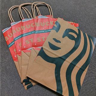 スターバックスコーヒー(Starbucks Coffee)のスターバックス ショッパー 5枚 紙袋(ショップ袋)