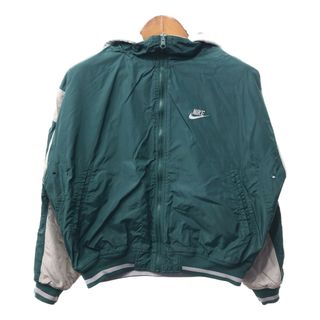 ナイキ(NIKE)の90年代 NIKE ナイキ スウォッシュロゴ リバーシブル パーカー ジャケット スポーツ ワンポイントロゴ グリーン (メンズ S) 中古 古着 Q1657(その他)