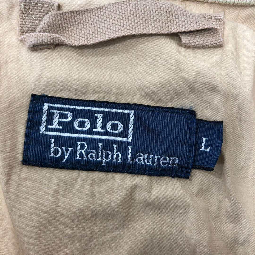 POLO RALPH LAUREN(ポロラルフローレン)の90年代 Polo by Ralph Lauren ポロ ラルフローレン ハリントンジャケット ベージュ (メンズ L) 中古 古着 Q1655 メンズのジャケット/アウター(その他)の商品写真