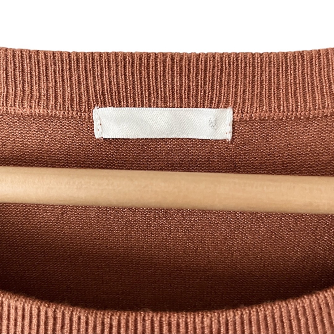 GU(ジーユー)の美品 GU フレアスリーブセーター 半袖 オレンジ M レディースのトップス(ニット/セーター)の商品写真