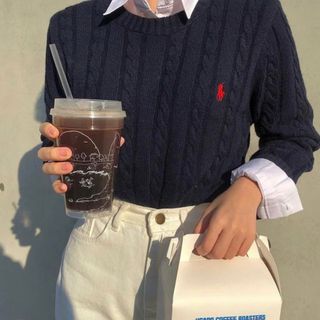 ポロラルフローレン(POLO RALPH LAUREN)のラルフローレン　ポロ　ケーブル　ニット　セーター　Uネック　レディース　メンズ(ニット/セーター)