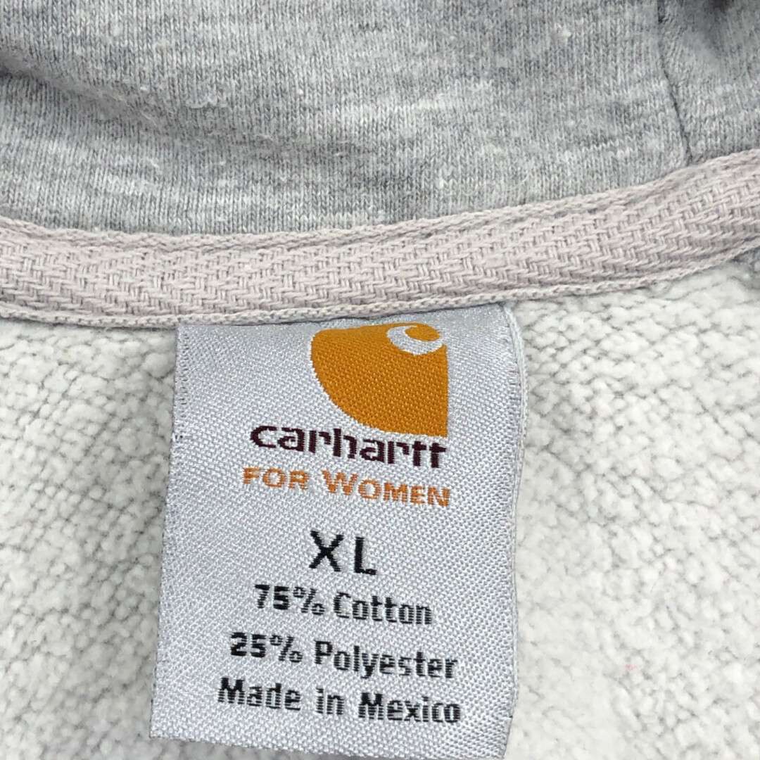 carhartt(カーハート)のCarhartt カーハート FOR WOMEN フルジップ スウェット パーカー ラグランスリーブ ワーク グレー (レディース XL) 中古 古着 Q1708 メンズのトップス(パーカー)の商品写真