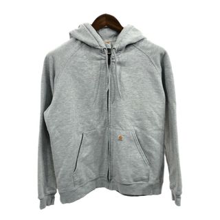 カーハート(carhartt)のCarhartt カーハート FOR WOMEN フルジップ スウェット パーカー ラグランスリーブ ワーク グレー (レディース XL) 中古 古着 Q1708(パーカー)