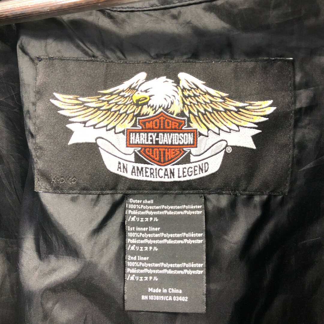 Harley Davidson(ハーレーダビッドソン)のHARLEY DAVIDSON ハーレーダビッドソン ナイロン モーターサイクルジャケット バイクウェア ブラック (メンズ M) 中古 古着 Q1729 メンズのジャケット/アウター(その他)の商品写真