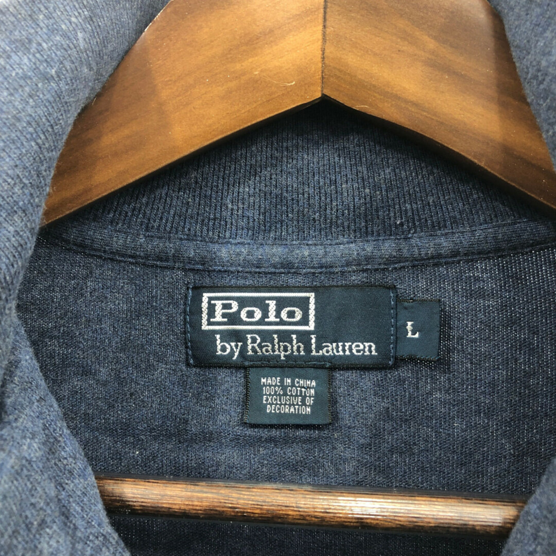 POLO RALPH LAUREN(ポロラルフローレン)のPolo by Ralph Lauren ポロ ラルフローレン ハーフジップ ドライバーズニット セーター ワンポイントロゴ (メンズ L) 中古 古着 Q1739 メンズのトップス(ニット/セーター)の商品写真