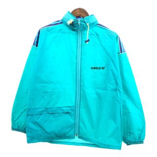 アディダス(adidas)の90年代 adidas アディダス ナイロンジャケット スポーツ グリーン (メンズ M) 中古 古着 Q1757(その他)