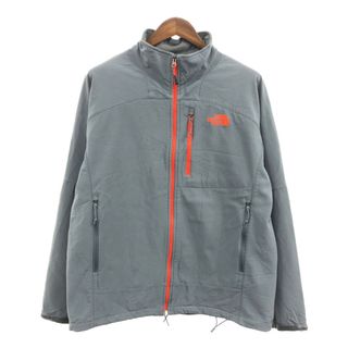 ザノースフェイス(THE NORTH FACE)のTHE NORTH FACE ノースフェイス ソフトシェルジャケット アウトドア ワンポイントロゴ グレー (メンズ XL) 中古 古着 Q1762(その他)