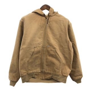 カーハート(carhartt)の80年代 USA製 Carhartt カーハート アクティブパーカー ジャケット ダック ワーク ブラウン (ユース XL) 中古 古着 Q1777(その他)