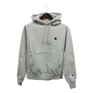 チャンピオン(Champion)のChampion チャンピオン リバースウィーブ ワンポイントロゴ スウェット パーカー グレー (メンズ SMALL) 中古 古着 Q1782(パーカー)