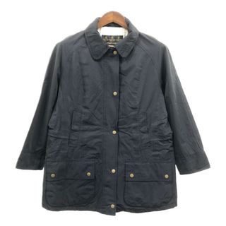 バーブァー(Barbour)のBarbour バブアー ウォータープルーフ ハーフコート ジャケット 防水 ブラック (レディース 12) 中古 古着 Q1785(その他)