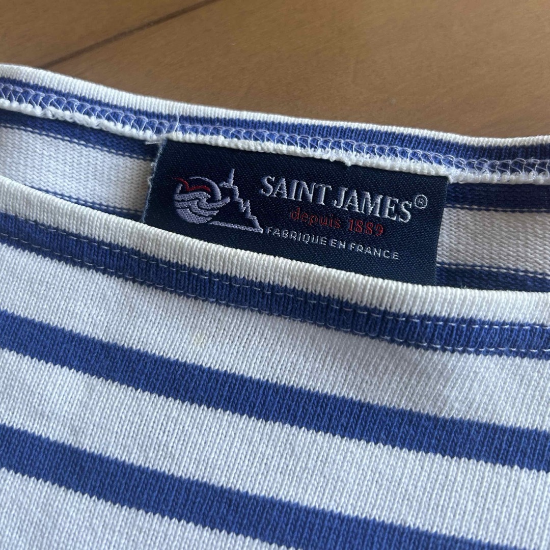 SAINT JAMES(セントジェームス)の【送料無料】SAINT JAMESセントジェームス ウェッソン ボーダー 青 レディースのトップス(Tシャツ(長袖/七分))の商品写真