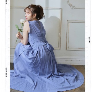 Her lip to - herlipto Back Lace-Up Cotton Long Dress