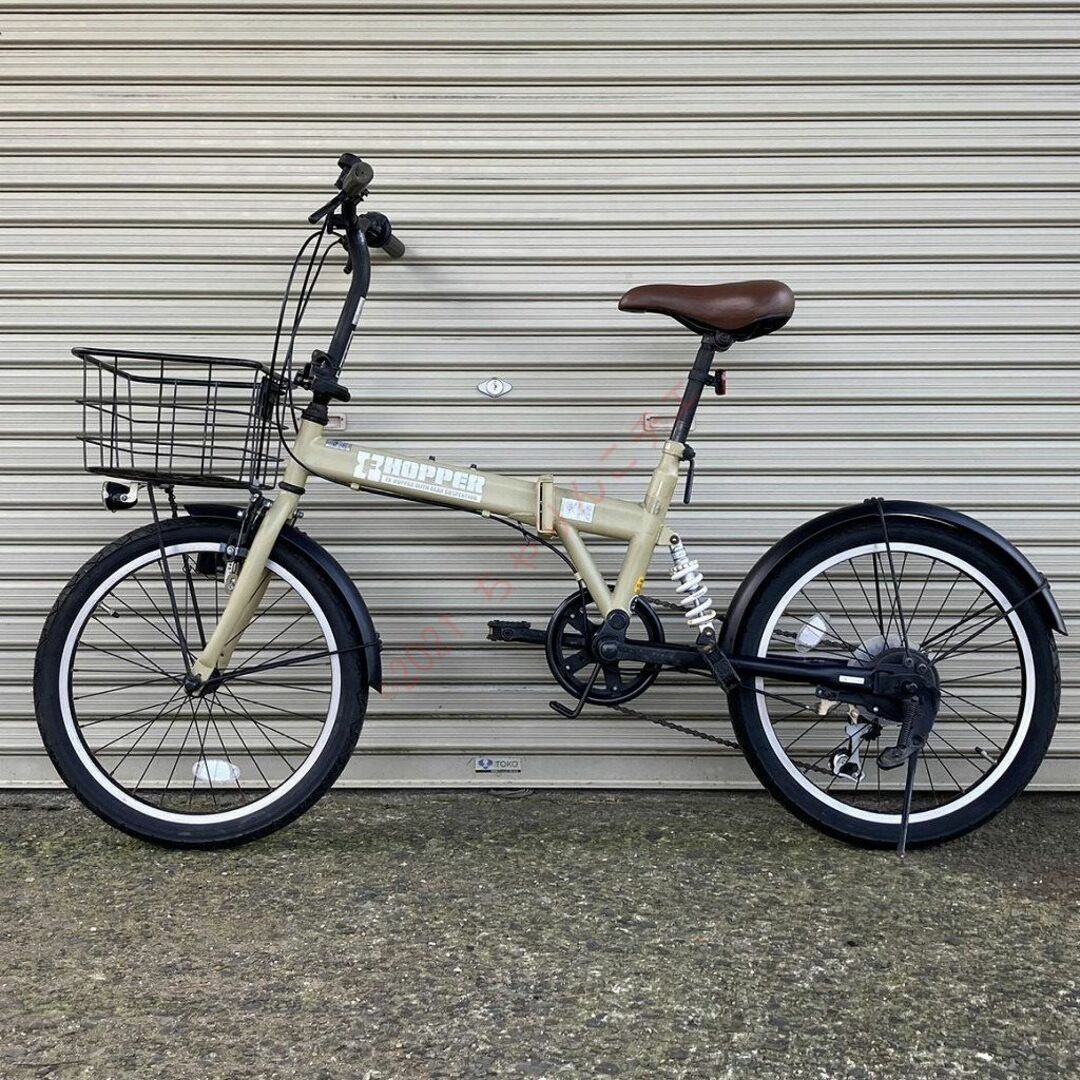 【走行少】 整備・点検済 20インチ 6段 折り畳み自転車 かご/LEDライト スポーツ/アウトドアの自転車(自転車本体)の商品写真