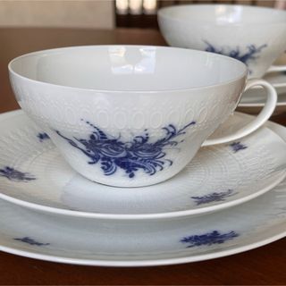 ローゼンタール(Rosenthal)の【美品】ローゼンタール★ラプソディブルー★トリオ　ペア(グラス/カップ)